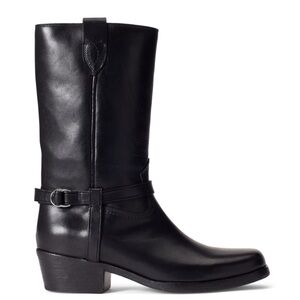 Polo Ralph Lauren Black Leather Women's Harness Boots, size 7
